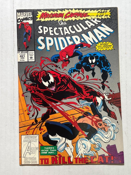 The Spectacular Spider-Man by Marvel Comics Group “Maximum Carnage” Part 5 of 14 #201 Jun 1993 Comic Book