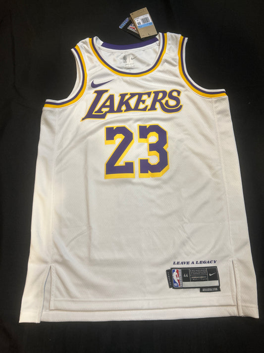 Los Angeles Lakers NBA Nike #23 LEBRON JAMES Dri-Fit Swingman Association Edition Men Jersey