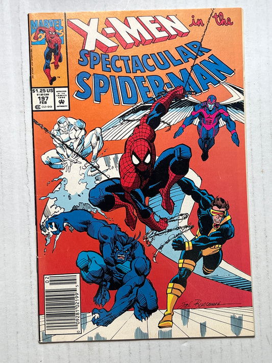 X-Men in the Spectacular Spider-Man by Marvel Comics Group #197 Feb 1992 Comic Book