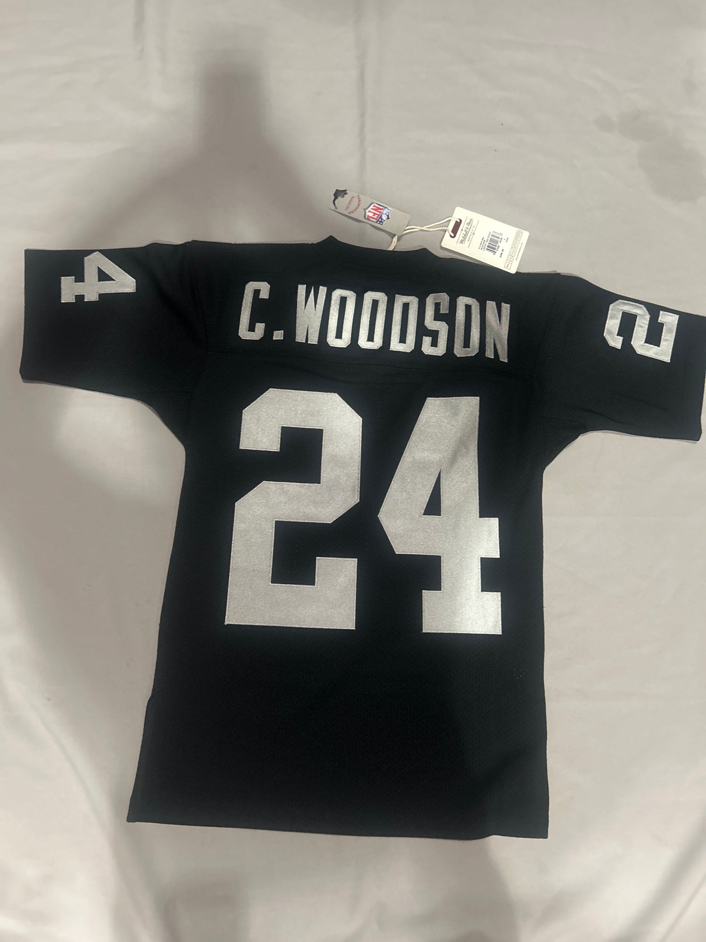 Las Vegas Raiders NFL Mitchell & Ness Throwback Authentic #24 2002 Charles Woodson Men’s Jersey