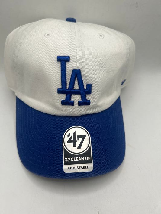 Los Angeles Dodgers MLB 47Clean Up Genuine Merchandise Off White/Royal Blue Adjustable Hat