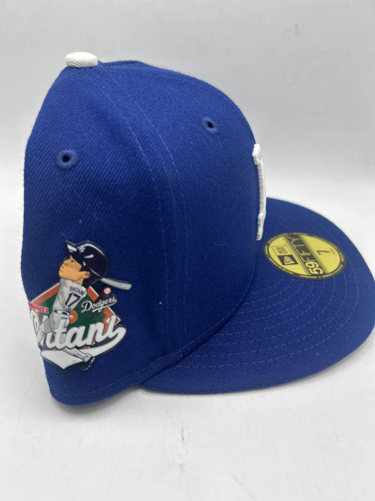 Los Angeles Dodgers MLB New Era 59Fifty Fitted Hat ft. Big League Chew "Vitant" OHTANI patch on the side.
