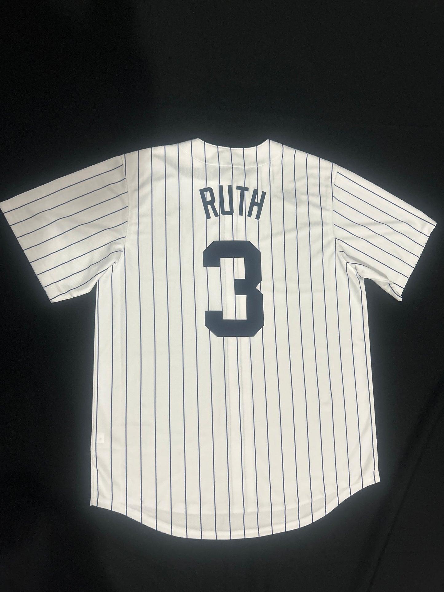 NEW YORK YANKEES MLB BABE RUTH #3 NIKE WHITE THROWBACK COOPERSTOWN COLLECTION LIMITED MEN JERSEY