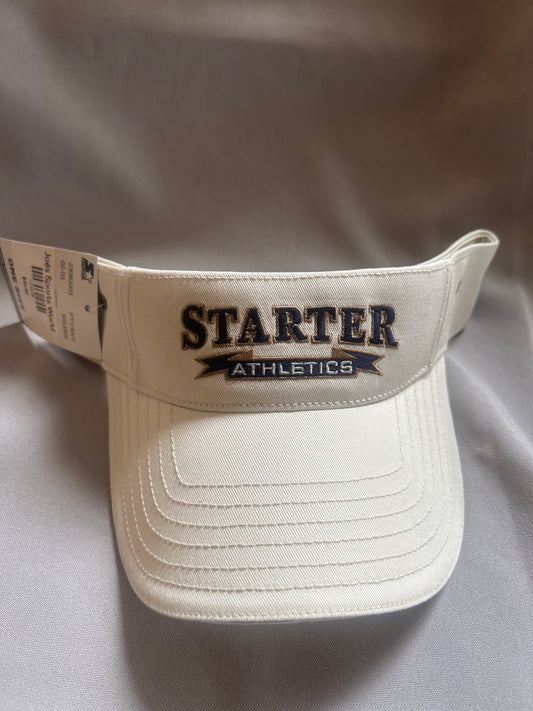 Starter Athletics Men/Women White Vintage Strap Back Sun Visor