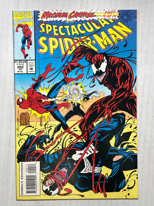 The Spectacular Spider-Man By Marvel Comics Group “Maximum Carnage” Part 9 of 14 #202 July 1993 Comic Book