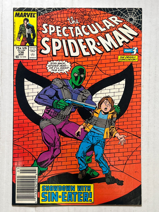 The Spectacular Spider-Man by Marvel Comics Group “The Deadly Conclusion!” Part 3 #136 Mar 1987 Comic Book