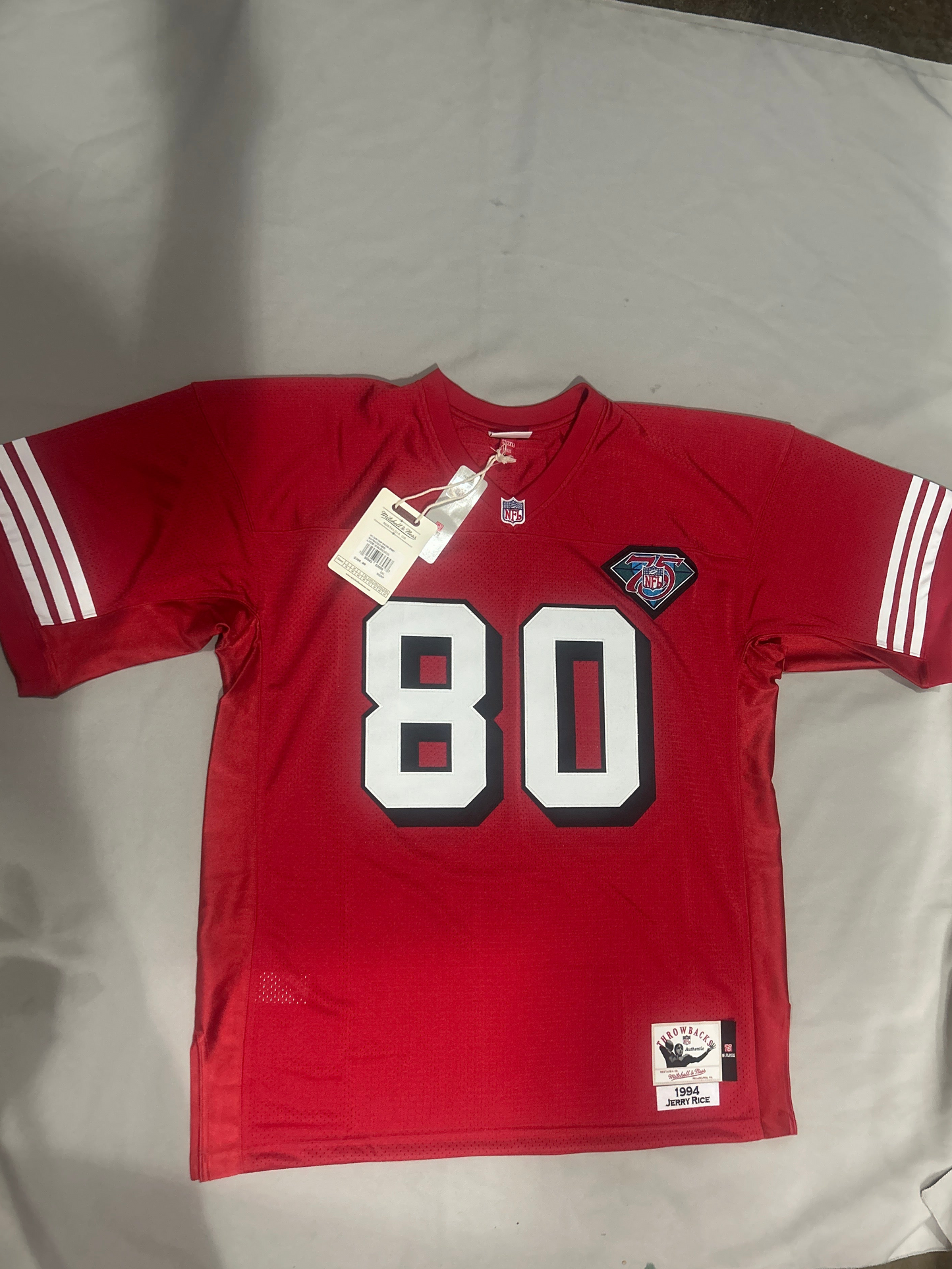 San Francisco NFL Mitchell & Ness Throwback Authentic #80 1994 Jerry Rice Men’s Jersey