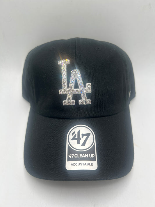 Los Angeles Dodgers MLB ‘47Clean Up Adjustable Bedazzled Black Hat