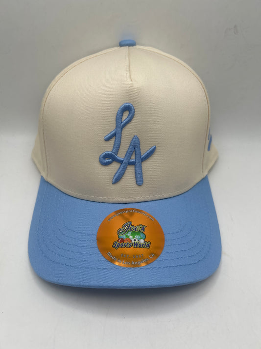 Los Angeles JSW Private Label Khaki/Sky Blue A-Frame Snapback