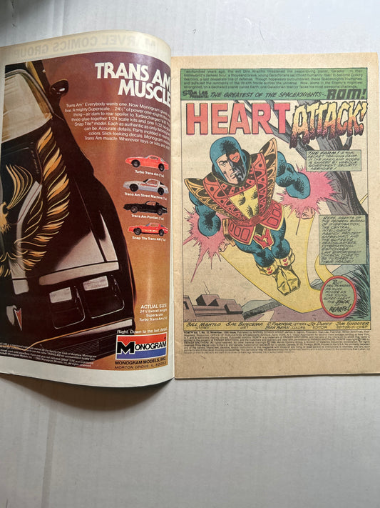 ROM Spaceknight by Marvel Comics Group "Face to Face with The Jack of Hearts- Heart Attack!" #12 Comic Book