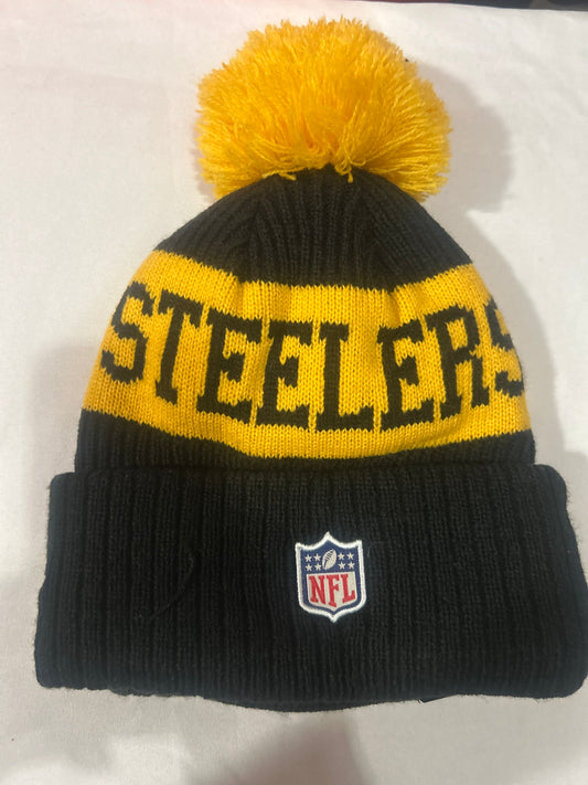 Pittsburgh Steelers NFL New Era One Time Removable Pom Knit Youth Beanie