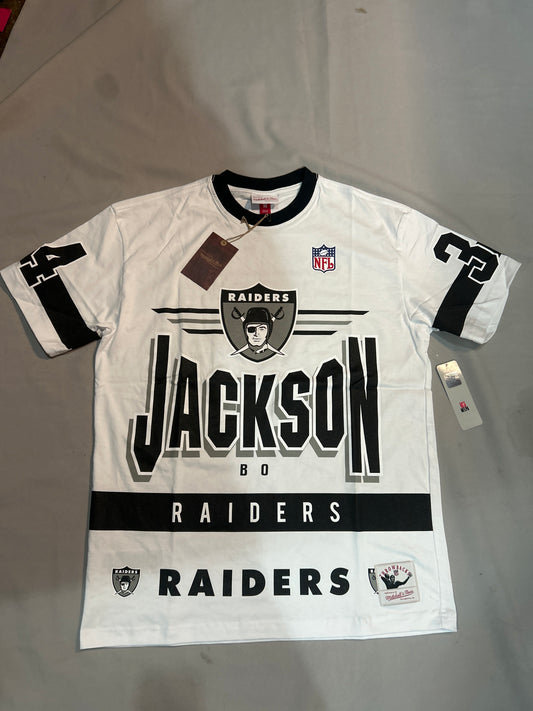 Las Vegas Raiders NFL Mitchell & Ness Vintage Co. ThrowbackBo Jackson #34 Men T-Shirt