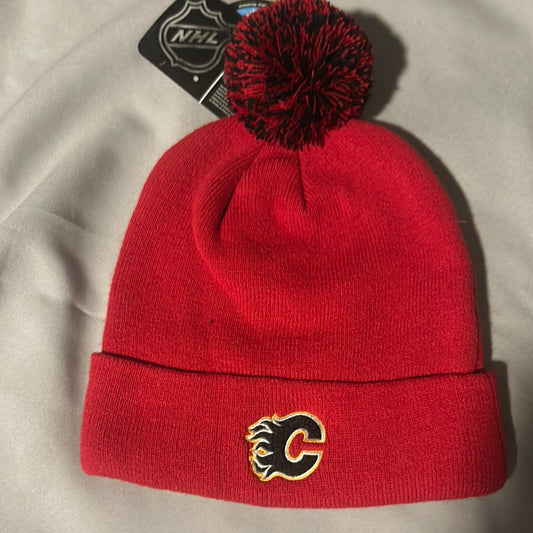 Calgary Flames NHL Zephyr Knit Cuffed Pom Beanie