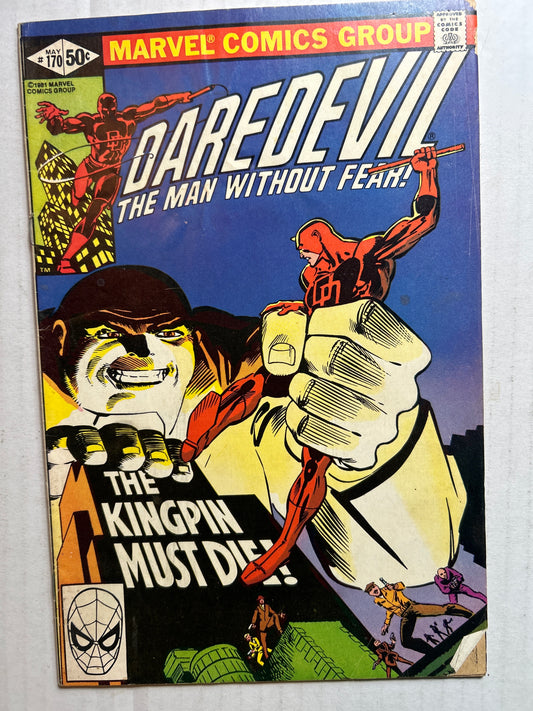Daredevil The Man without Fear! by Marvel Comics Group "The Kingpin Must Die!" #170 Comic Book