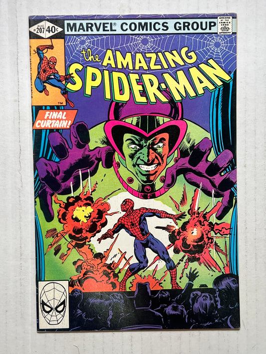 The Amazing Spider-Man By Marvel Comics Group “Final Curtain!” #207 Aug 1980 Comic Book