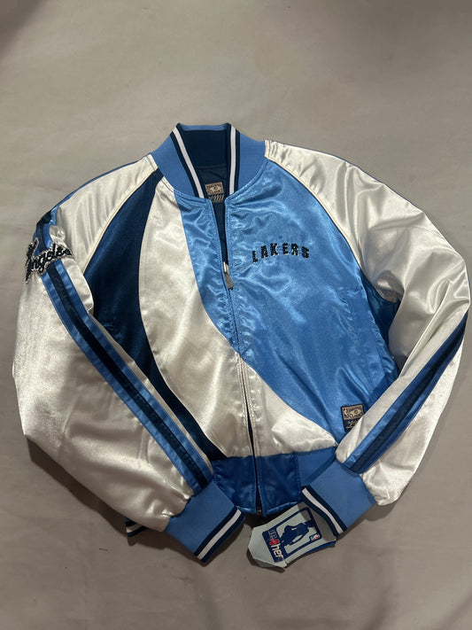 Los Angeles Lakers NBA Vintage Hardwood Classics Reversible Bedazzle Women Bomber Jacket