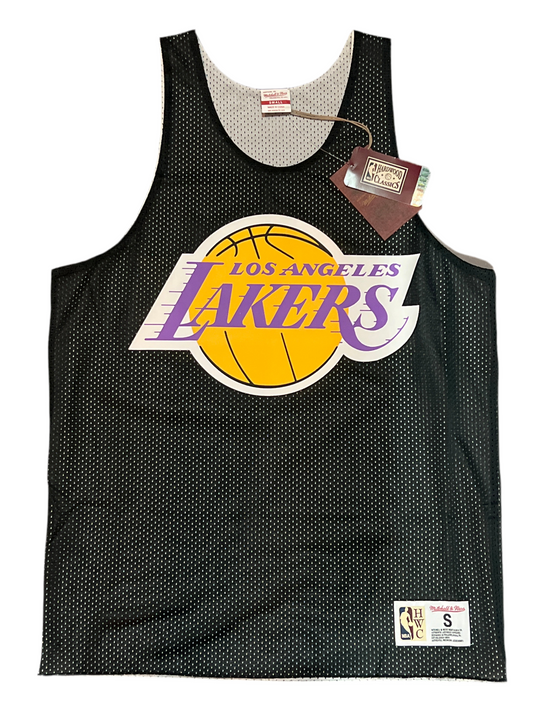 Los Angeles Lakers NBA Mitchell & Ness a Hardwood Classics Black Reversible Mesh Mens Tank