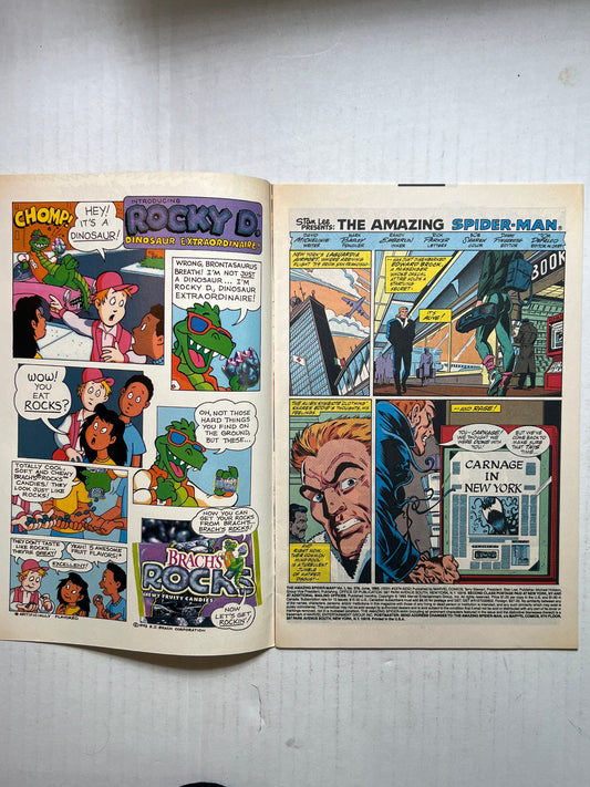 The Amazing Spider-Man By Marvel Comics Group “Maximum Carnage” Part 3 of 14 #378 Jun 1993 Comic Book