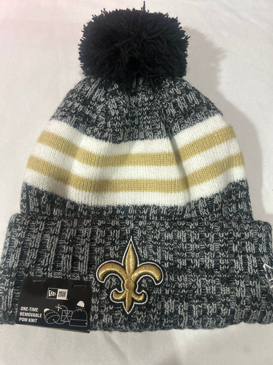 New Orleans Saints NFL New Era One Time Removable Pom Knit Beanie