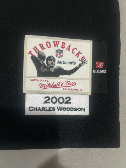 Las Vegas Raiders NFL Mitchell & Ness Throwback Authentic #24 2002 Charles Woodson Men’s Jersey