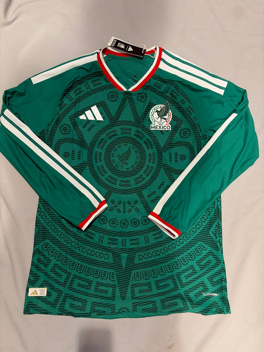 Mexico Adidas Soccer World Cup Authentic Long sleeve Men Jersey