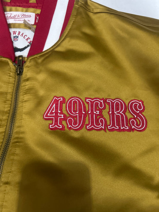 San Francisco 49ers NFL Mitchell & Ness Nostalgia Co Throwback Heavyweight Mens Satin Jacket