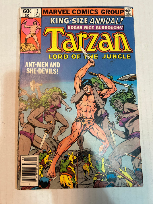 King Size Annual! Edgar Rice Burroughs Tarzan Lord of the Jungle by Marvel Comics Group "Ant-Men and She-Devils!" #3 Comic Book