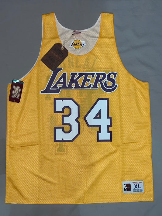 Los Angeles Lakers NBA Mitchell & Ness a Hardwood Classics All Star #34 ONEAL Reversible Mens Tank