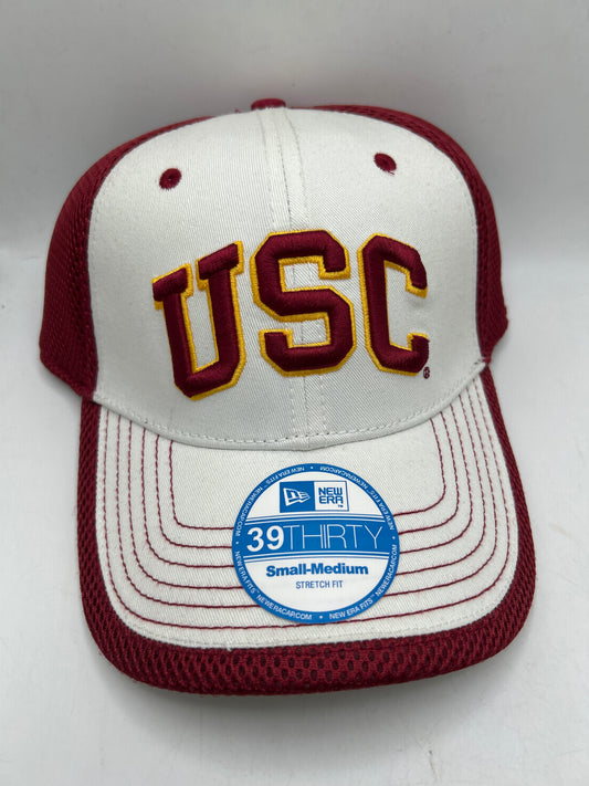 USC Trojans New Era 39Thirty Flex-Fitted Hat - White/Cardinal