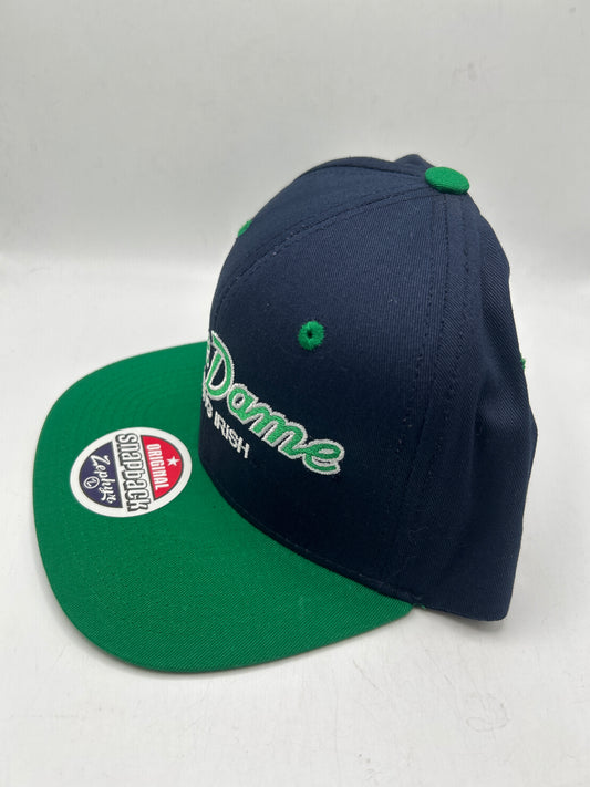 Notre Dame University Fighting Irish Zephyr Collegiate Navy/Green Snapback