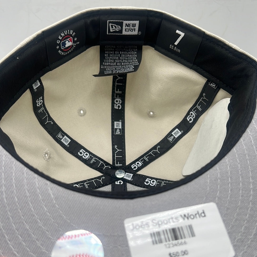 Los Angeles Dodgers MLB New Era 59Fifty Genuine Merchandise “50th Anniversary” side Patch Gold/Black Fitted Hat