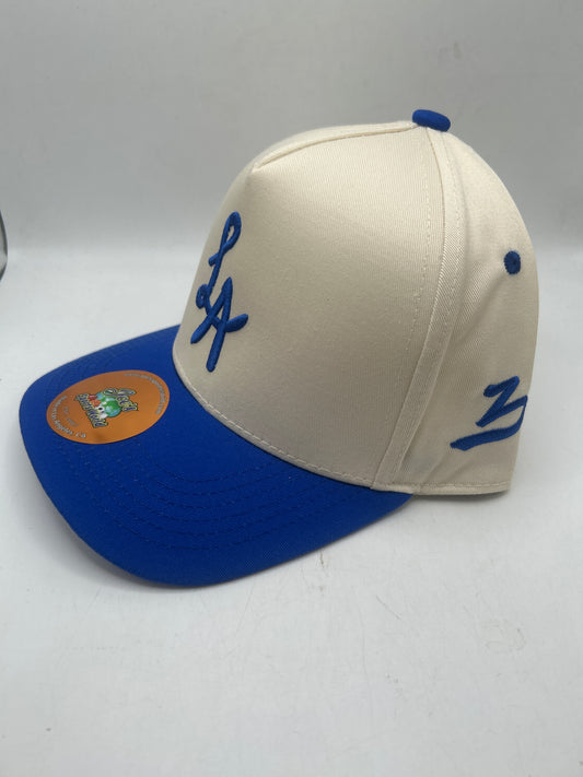 Los Angeles JSW Private Label Khaki/Royal Blue A-Frame Snapback