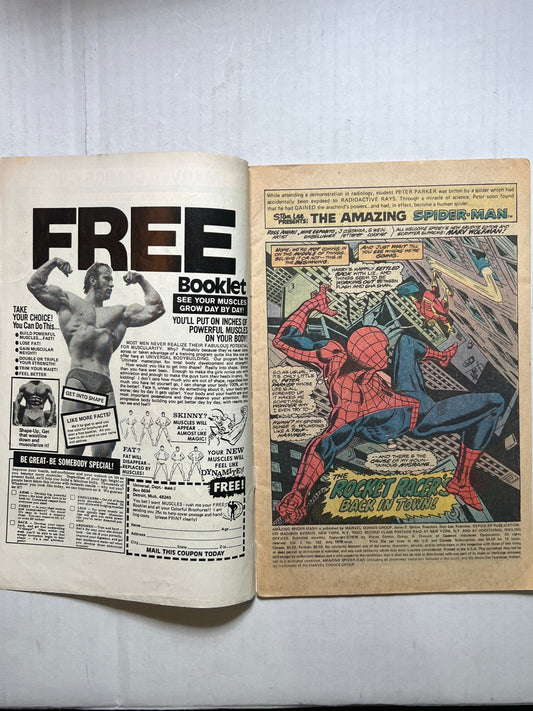 The Amazing Spider-Man By Marvel Comics Group “The Rocket Racer’s Back in Town!” #182 1987 Comic Book