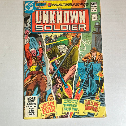 The Unknown Soldier by DC Comics "Captain Fear" "Death on the Yang-Tze River!" "Dateline: Frontline" No. 254 Comic Book
