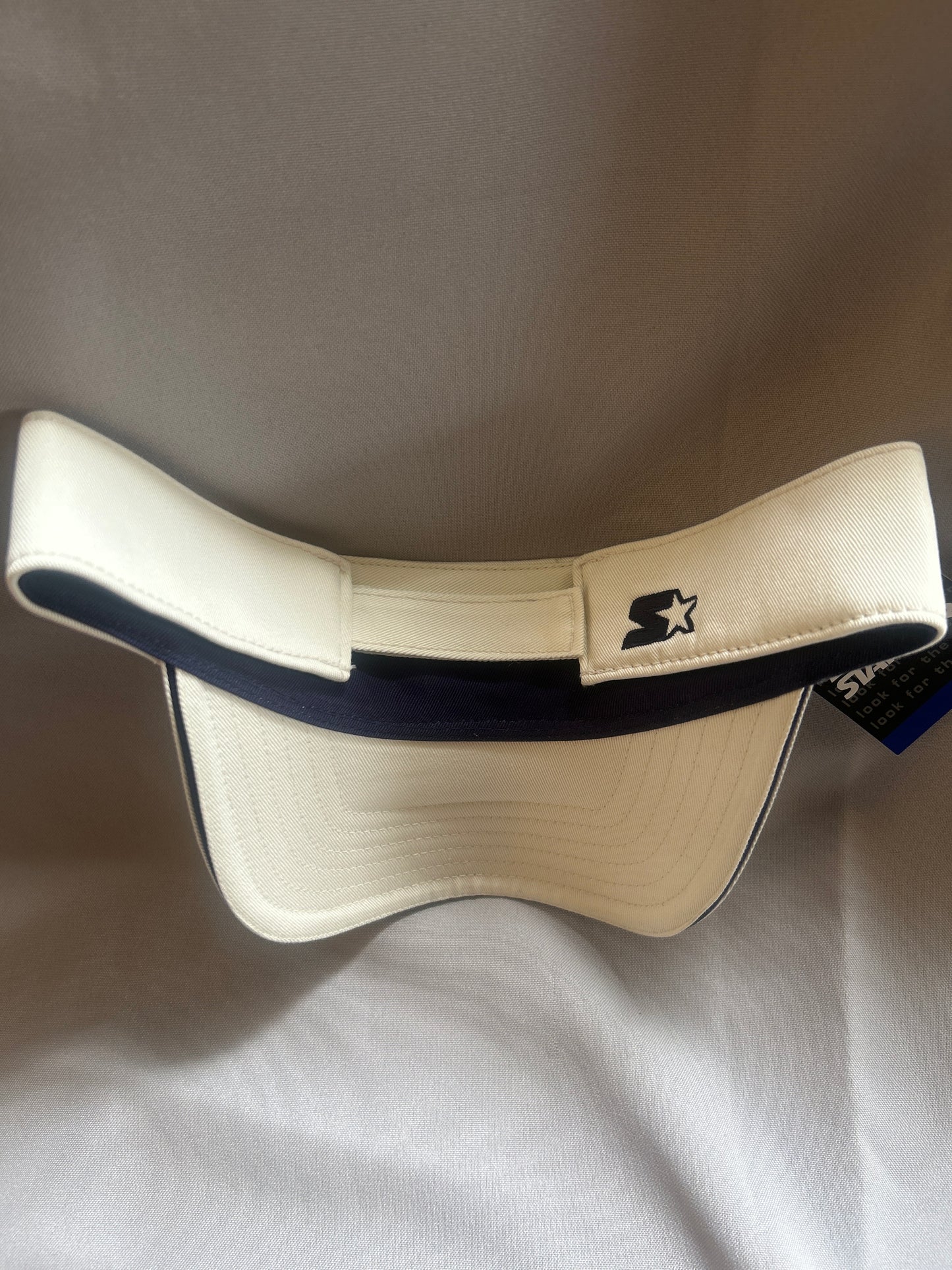 Starter Athletics Men/Women White Vintage Strap Back Sun Visor