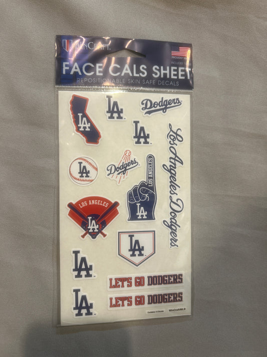 Los Angeles Dodgers MLB Face Sticker Sheet