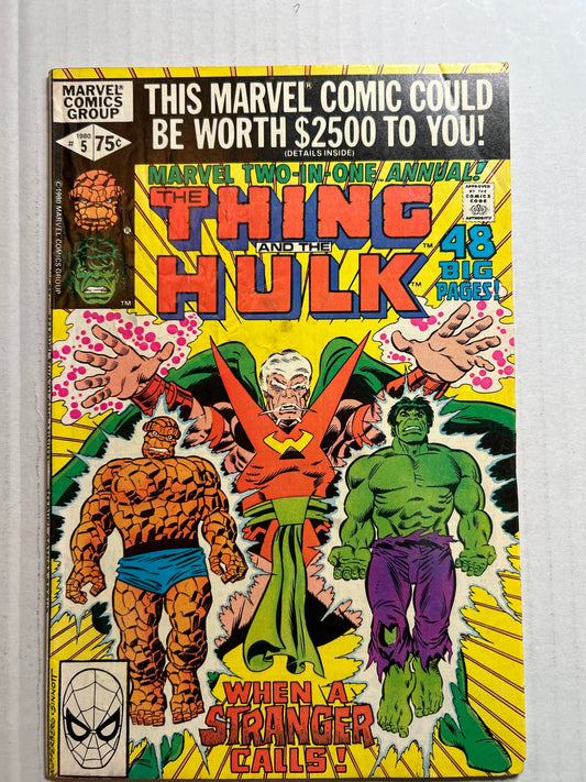 Mavel Two-In-One Annual! The Thing and The Hulk by Marvel Comics Group "When a Stranger Calls!" #5 Comic Book