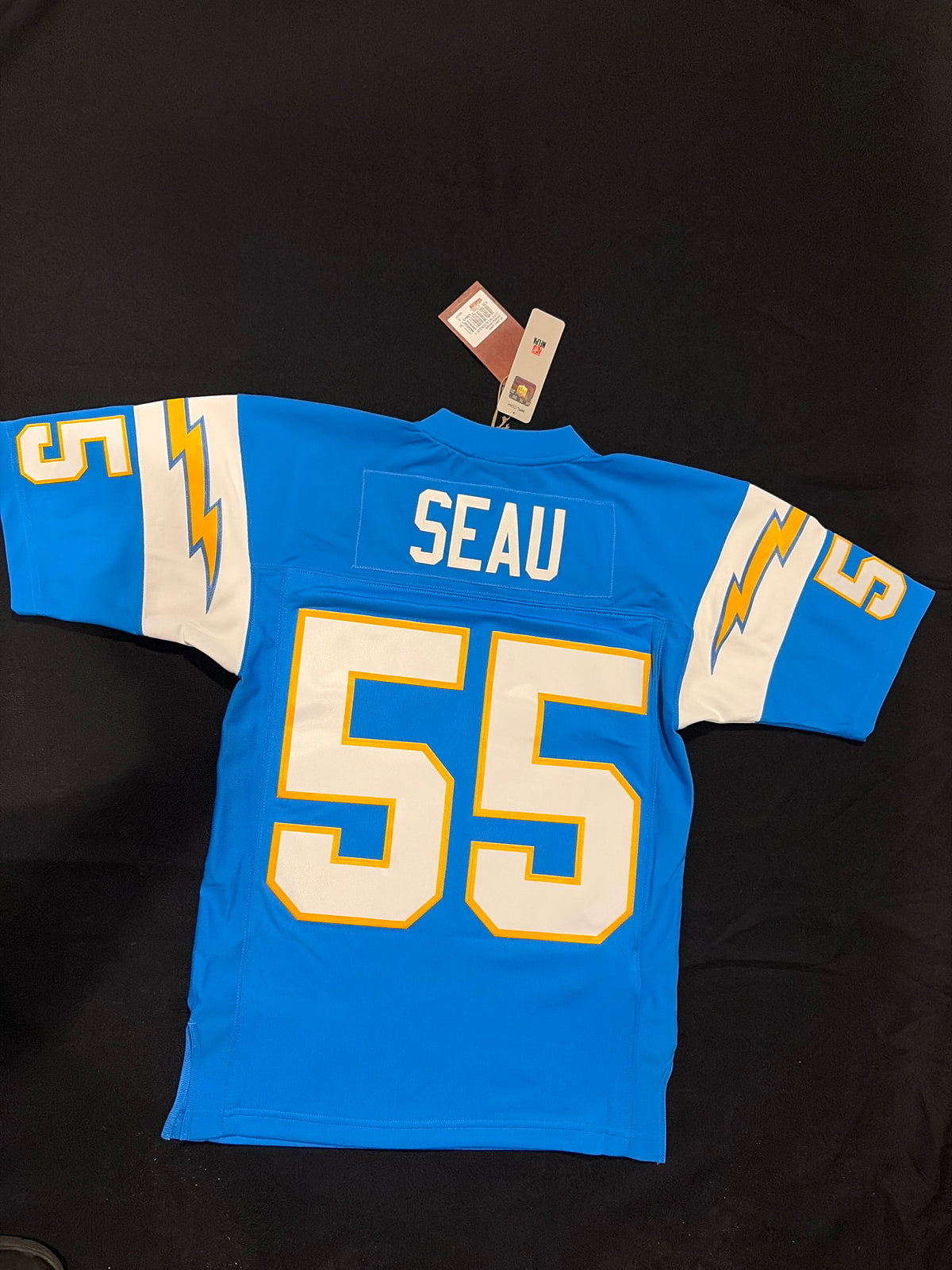 Los Angeles Chargers NFL #55 JUNIOR SEAU Mitchell & Ness 2002 Men Legacy Throwbacks Jersey