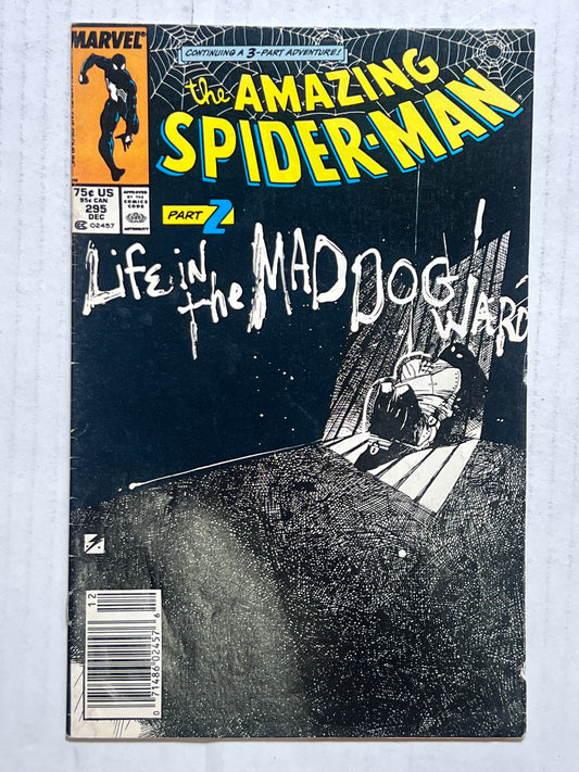 The Amazing Spider-Man By Marvel Comics Group “Life in the Mad Dog Ward” Part 2 #295 Dec 1987 Comic Book