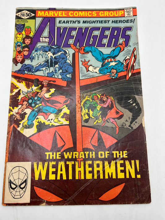Earth's Mightiest Heroes! The Avengers by Marvel Comics Group "The Wrath of the Weathermen!" #210 Comic Book