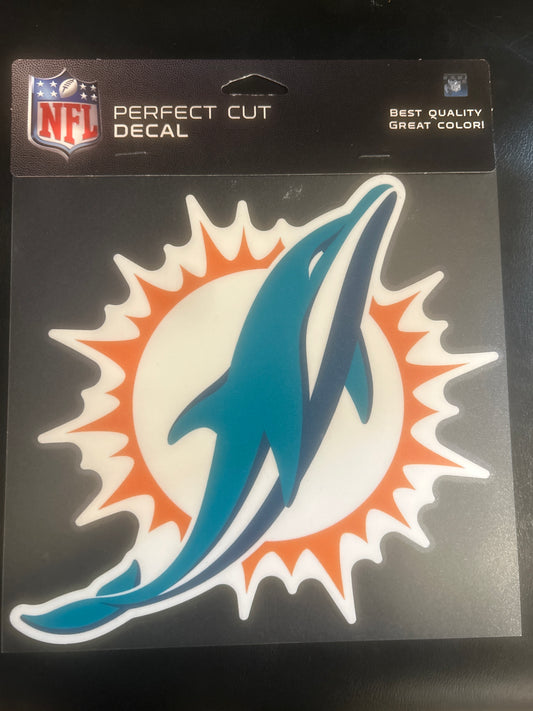 Miami Dolphins NFL Perfect Cut Decal 8x8