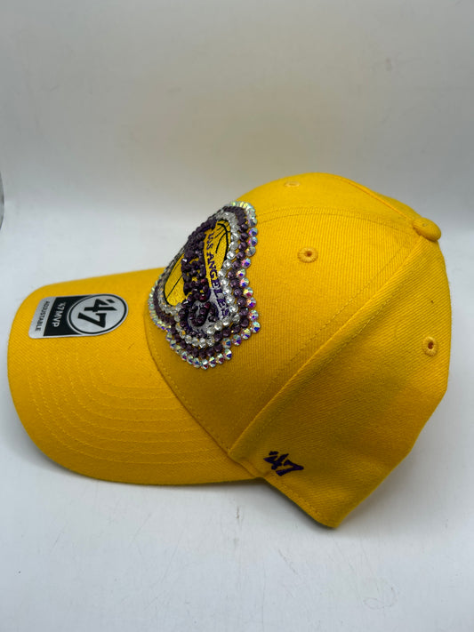 Los Angeles Lakers NBA Gold Bedazzled Adjustable Hat