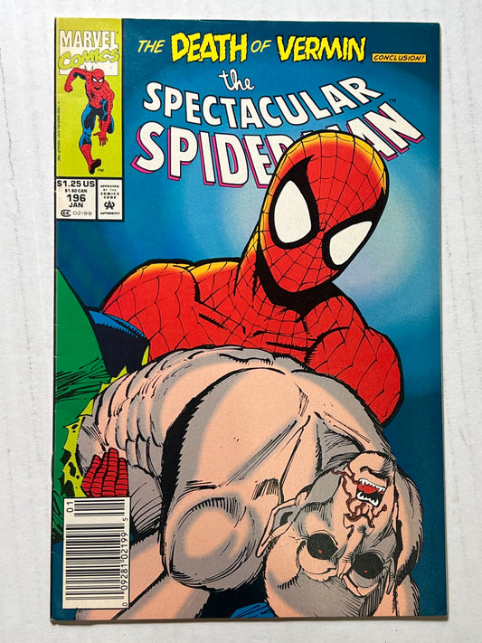 The Spectacular Spider-Man by Marvel Comics Group “The Death of Vermin: Conclusion!” #196 Jan 1992 Comic Book