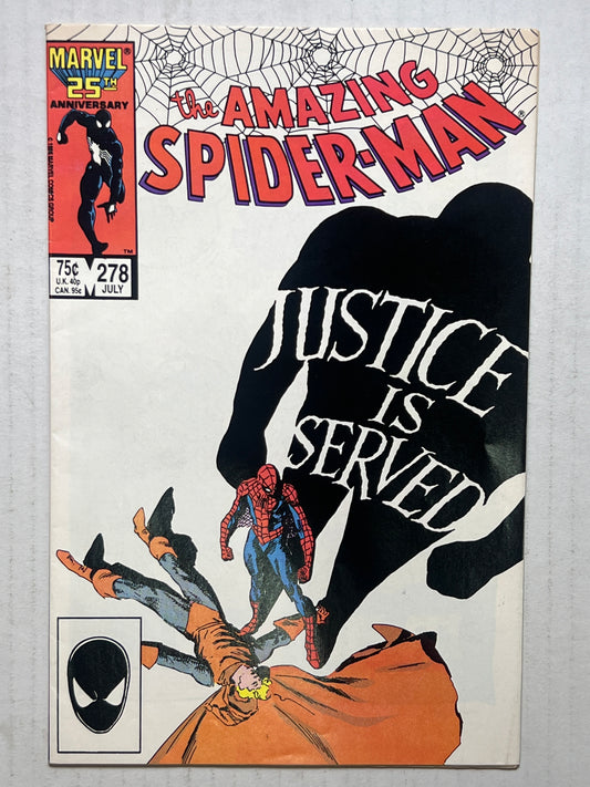 The Amazing Spider-Man By Marvel Comics Group “Justice is Served” #278 July 1986 Comic Book
