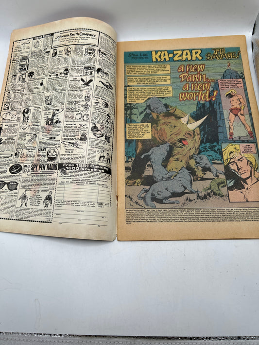 Kazar The Savage by Marvel Comics Book #1 Comic Book