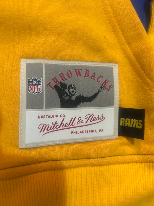 Los Angeles Rams NFL Mitchell & Ness Throwbacks Men Pocket Fleece Hoodie
