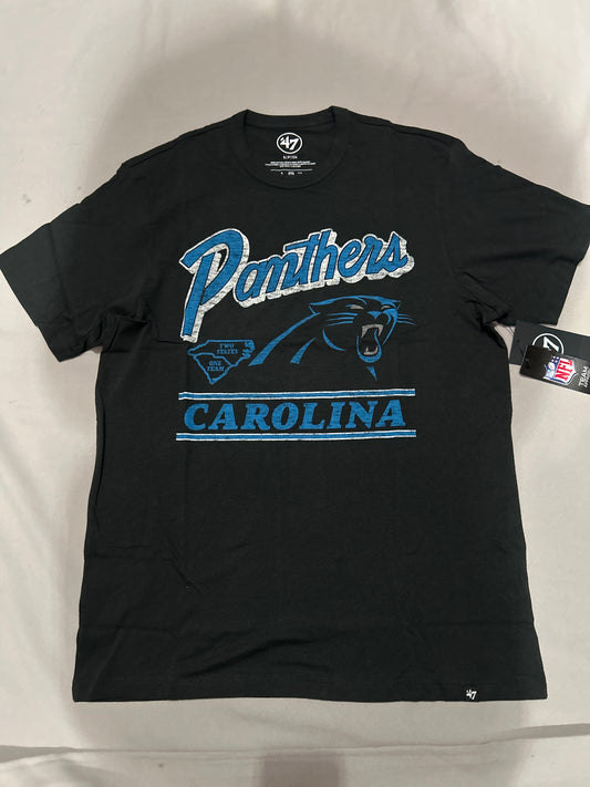 Carolina Panthers NFL 47Brand Flint Black Fly By Franklin Tee Men
