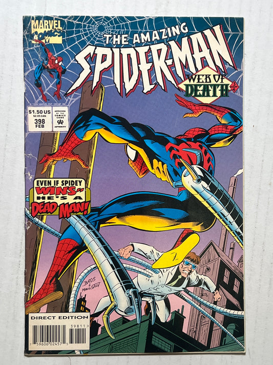 The Amazing Spider-Man by Marvel Comics Group “Web of Death” #398 Feb 1994 Comic Book