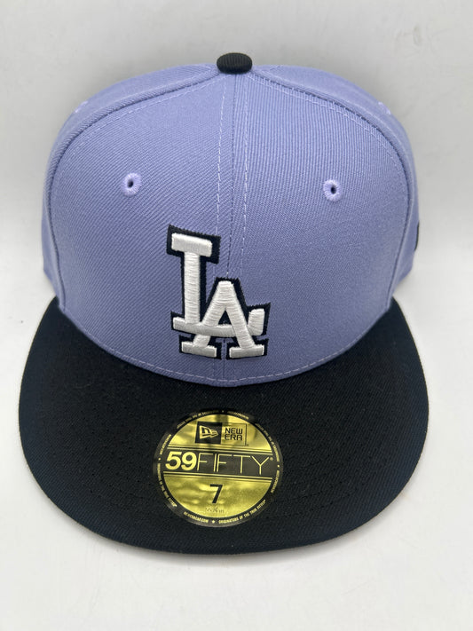 Los Angeles Dodgers MLB New Era 59Fifty Genuine Merchandise Fitted Hat Lavender/Black