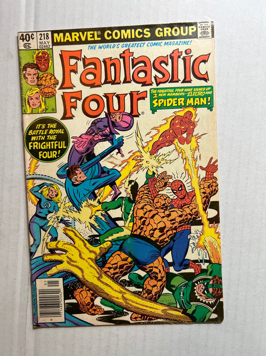 The World's Greatest Comic Magazine! Fantastic Four by Marvels Comics Group "It's the Battle Royal with the Frightful Four!" #218 Comic Book